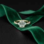 2CTW Emerald Lab Grown Diamond Three Stone Caelora Ring