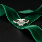 2CTW Emerald Lab Grown Diamond Three Stone Caelora Ring