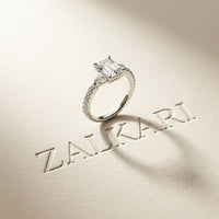 2CTW Emerald Lab Grown Diamond Three Stone Caelora Ring