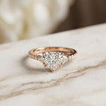 2CTW Heart Lab Grown Diamond Three Stone Virelle Ring