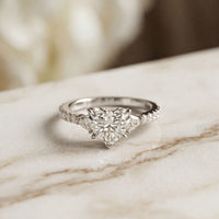 2CTW Heart Lab Grown Diamond Three Stone Virelle Ring