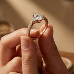 2CTW Pear Grace Lab Grown Diamond Valoria Three Stone Ring