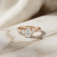 2CTW Pear Grace Lab Grown Diamond Valoria Three Stone Ring