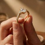 2CTW Pear Grace Lab Grown Diamond Valoria Three Stone Ring