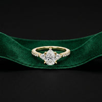 2CTW Pear Grace Lab Grown Diamond Valoria Three Stone Ring