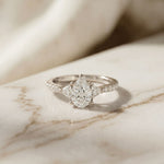 2CTW Pear Grace Lab Grown Diamond Valoria Three Stone Ring
