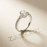 2CTW Pear Grace Lab Grown Diamond Valoria Three Stone Ring