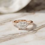 2CTW Princess Lab Grown Diamond Calystra Three Stone Ring