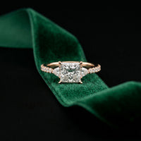 2CTW Princess Lab Grown Diamond Calystra Three Stone Ring