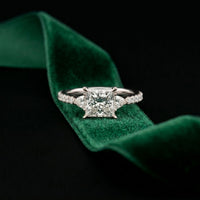 2CTW Princess Lab Grown Diamond Calystra Three Stone Ring