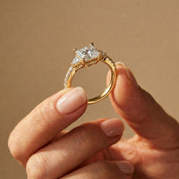 2CTW Princess Lab Grown Diamond Calystra Three Stone Ring