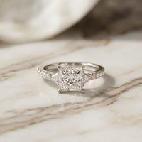 2CTW Princess Lab Grown Diamond Calystra Three Stone Ring