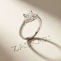 2CTW Princess Lab Grown Diamond Calystra Three Stone Ring