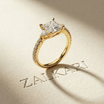 2CTW Princess Lab Grown Diamond Calystra Three Stone Ring