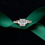2CTW Radiant Lab Grown Diamond Three Stone Lunessa Ring