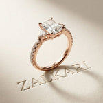 2CTW Radiant Lab Grown Diamond Three Stone Lunessa Ring