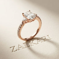 2CTW Radiant Lab Grown Diamond Three Stone Lunessa Ring