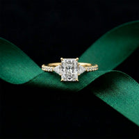 2CTW Radiant Lab Grown Diamond Three Stone Lunessa Ring