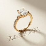 2CTW Radiant Lab Grown Diamond Three Stone Lunessa Ring