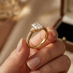2CTW Radiant Lab Grown Diamond Three Stone Lunessa Ring