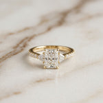 2CTW Radiant Lab Grown Diamond Three Stone Lunessa Ring