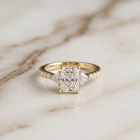 2CTW Radiant Lab Grown Diamond Three Stone Lunessa Ring