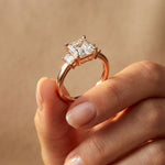 1.70CTW Asscher Evermont Lab Grown Diamond Three Stone Ring For Her