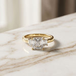 1.70CTW Asscher Evermont Lab Grown Diamond Three Stone Ring For Her