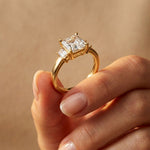 1.70CTW Asscher Evermont Lab Grown Diamond Three Stone Ring For Her