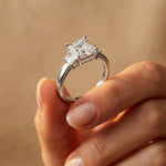 1.70CTW Asscher Evermont Lab Grown Diamond Three Stone Ring For Her