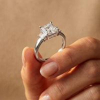 1.70CTW Asscher Evermont Lab Grown Diamond Three Stone Ring For Her