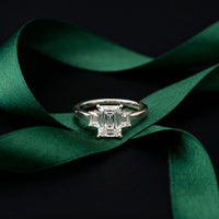 1.70CTW Emerald Westbridge Lab Grown Diamond Three Stone Ring