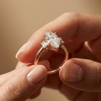 1.70CTW Marquise Marquette Lab Grown Diamond Three Stone Ring