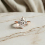 1.70CTW Marquise Marquette Lab Grown Diamond Three Stone Ring