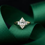 1.70CTW Marquise Marquette Lab Grown Diamond Three Stone Ring
