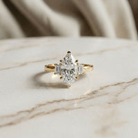 1.70CTW Marquise Marquette Lab Grown Diamond Three Stone Ring