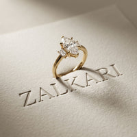 1.70CTW Marquise Marquette Lab Grown Diamond Three Stone Ring