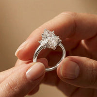 1.70CTW Marquise Marquette Lab Grown Diamond Three Stone Ring