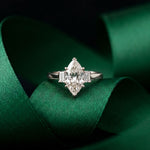 1.70CTW Marquise Marquette Lab Grown Diamond Three Stone Ring