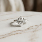 1.70CTW Marquise Marquette Lab Grown Diamond Three Stone Ring