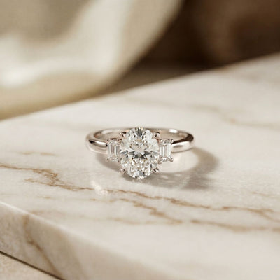 1.70CTW Oval Hartwell Lab Grown Diamond Three Stone Ring For Her