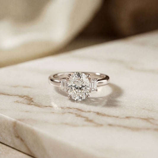 1.70CTW Oval Hartwell Lab Grown Diamond Three Stone Ring For Her