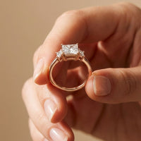 1.70CTW Princess Cut Kingsley Lab Grown Diamond Three Stone Ring
