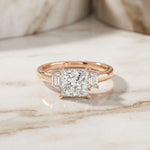 1.70CTW Princess Cut Kingsley Lab Grown Diamond Three Stone Ring