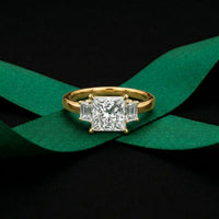 1.70CTW Princess Cut Kingsley Lab Grown Diamond Three Stone Ring