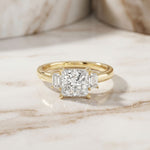 1.70CTW Princess Cut Kingsley Lab Grown Diamond Three Stone Ring