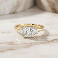 1.70CTW Princess Cut Kingsley Lab Grown Diamond Three Stone Ring