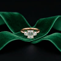 Valencia Lab Grown Diamond Three Stone Ring 1.70CTW Emerald Cut