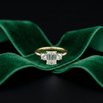 Valencia Lab Grown Diamond Three Stone Ring 1.70CTW Emerald Cut