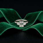 Valencia Lab Grown Diamond Three Stone Ring 1.70CTW Emerald Cut